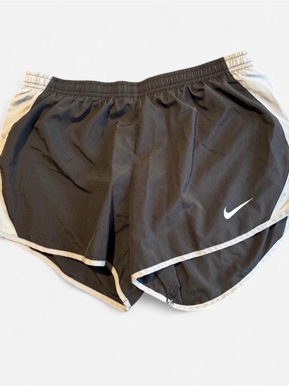 Nike Women’s Black and Gray Running Shorts with Swoosh